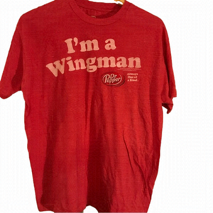 RED T-shirt. Men’s size large. Dr. Pepper graphic. Unisex.